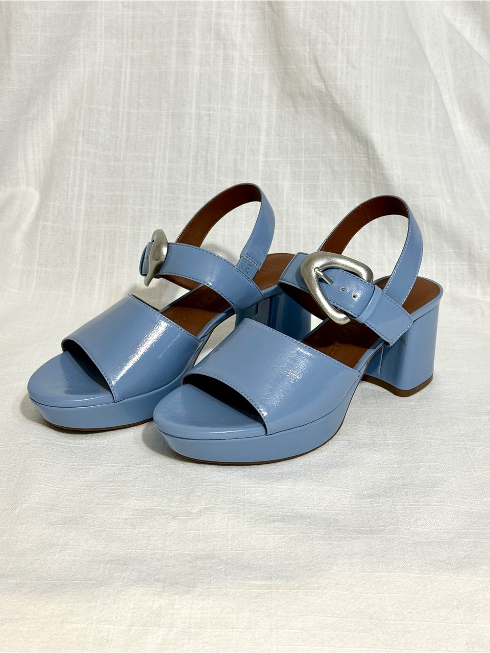 AEROSOLES Light Blue Chunky Heel Sandals